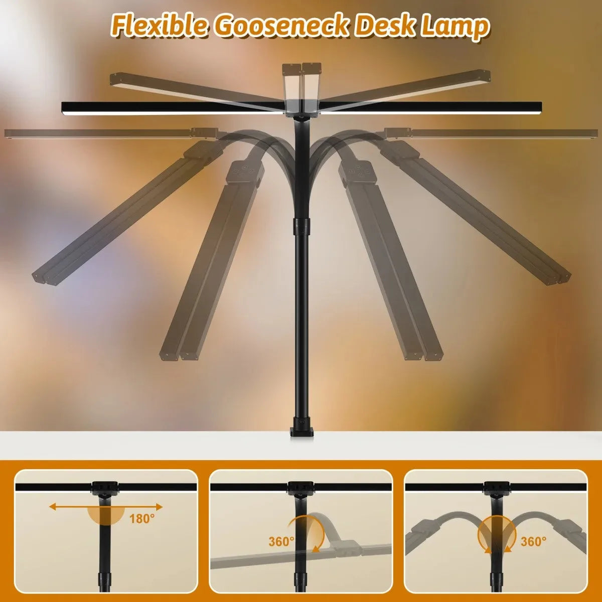 Lampe Bureau LED — Double Tête Architecte Soin des Yeux