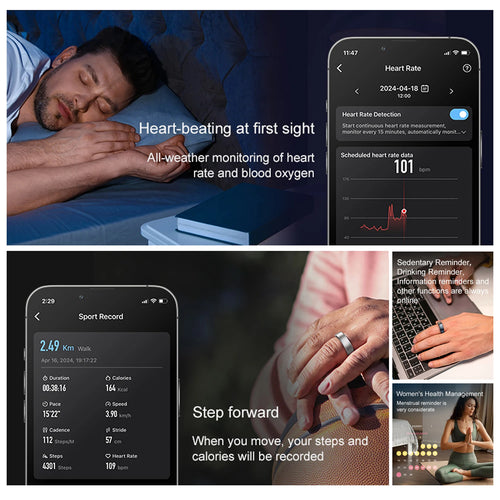 Bague Connectée IA — Suivi Santé & Sommeil 7 Jours